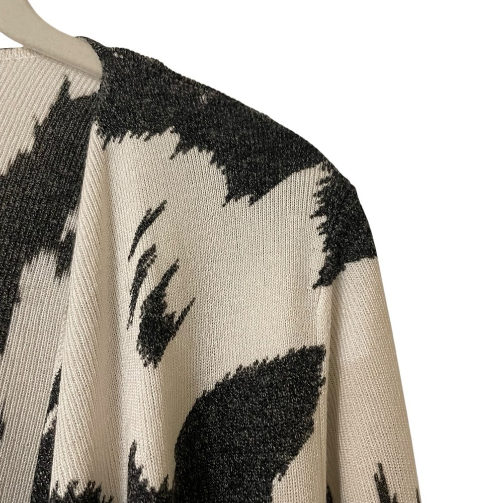 Jones New York Black and Cream Cardigan with Waterfall Front - Picture 4 of 10